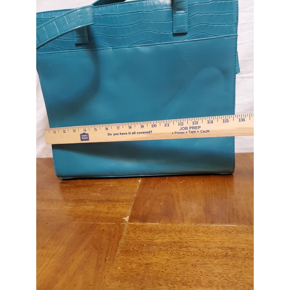 Buxton Turquoise Genuine Leather Reno Laptop Business Woman Travel Tote Large - Picture 12 of 12